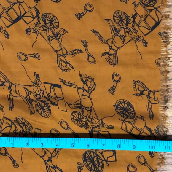 Equestrian Horse Scarf Wrap Brown with Black Print Images - Picture 7 of 7